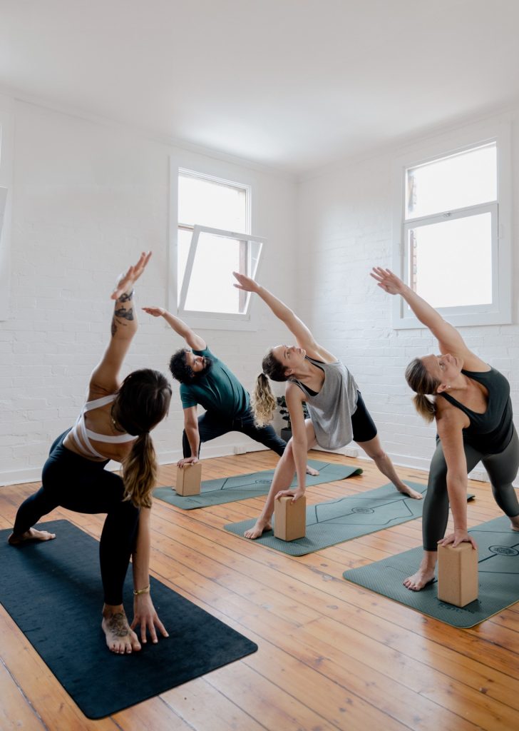 yoga class in yoga studio
